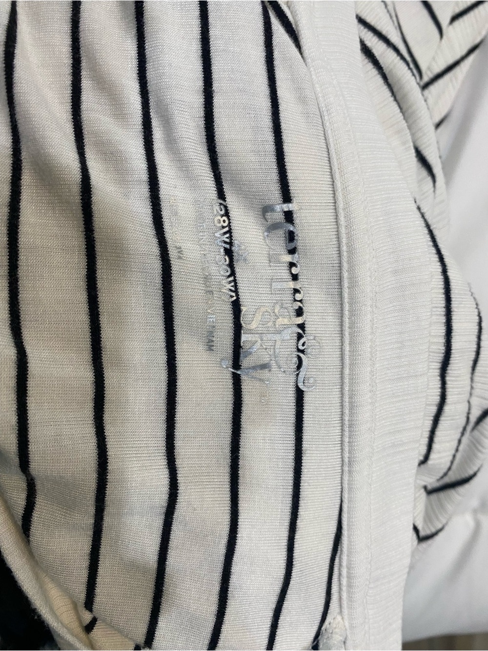 Terra & Sky White and Black Striped Long Sleeve Top